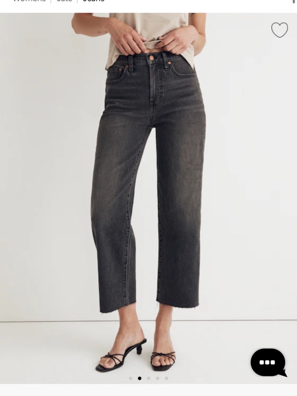 Madewell Perfect Vintage Washed Black High-Rise Cropped Wide-Leg Jean - Picture 2 of 9